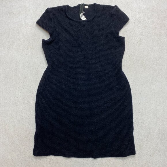 St. John Knit Dress Women's 16 Black Tweed Wool Blend Mini Classic - Picture 2 of 12